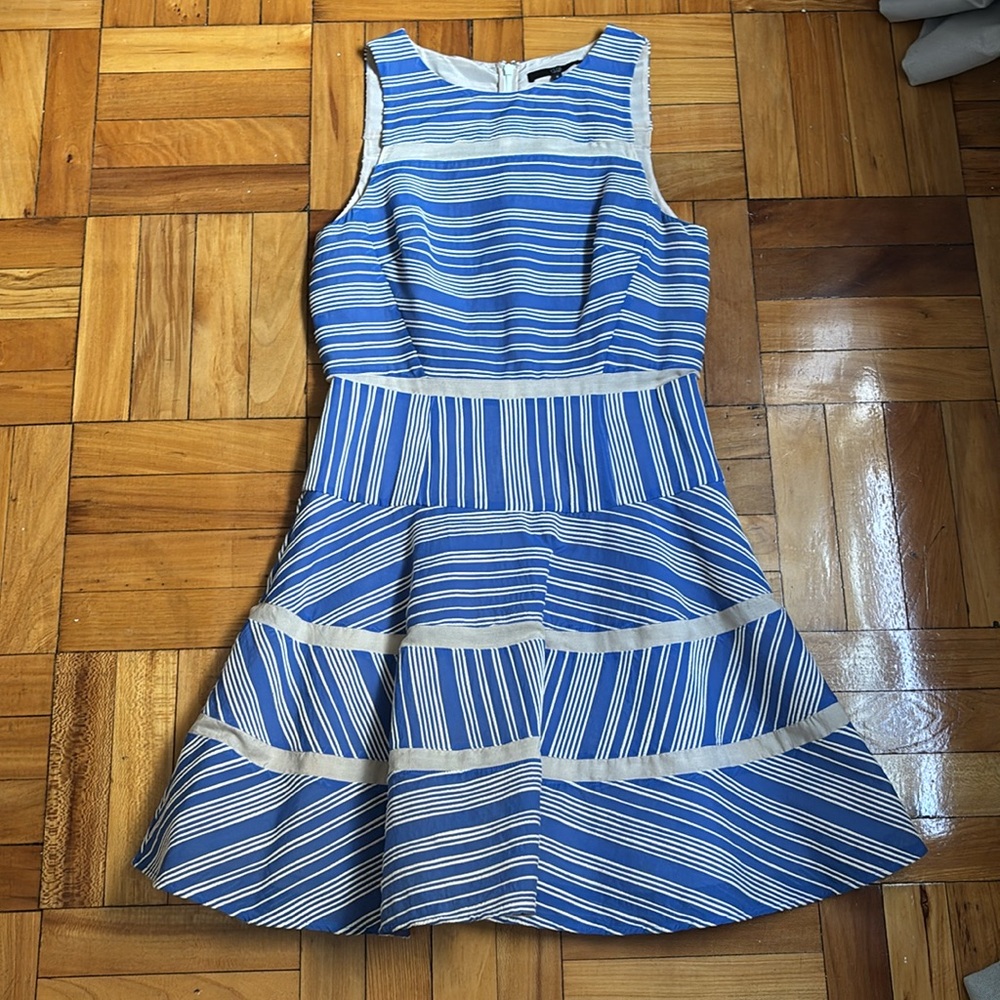 Tibi Blue and White Striped Dress size 8